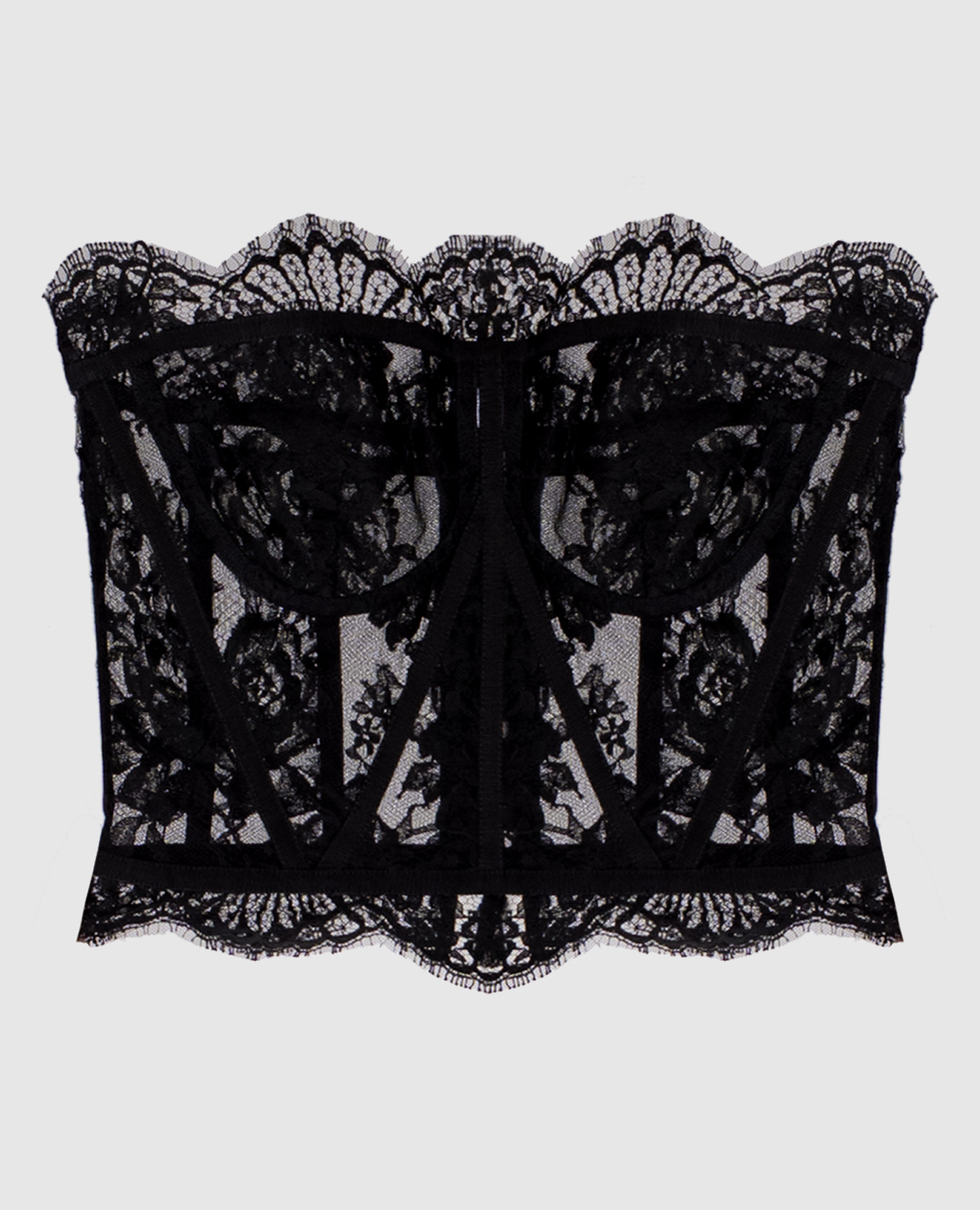 Black lace corset bustier top