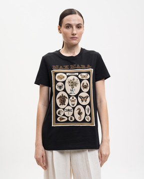 Max Mara SPADINO black t-shirt with print MXMSPADINO
