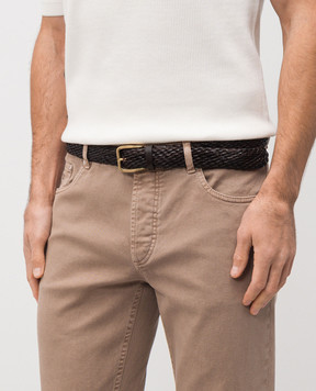 Brunello Cucinelli Brown leather belt MAUFB344
