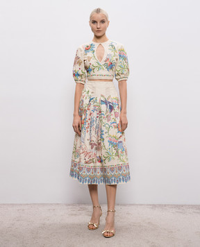 Etro Beige dress with a neckline in a floral print WRHA055499SP5J1