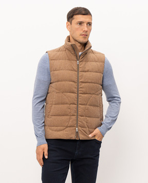 Herno Brown down vest with wool PI0026ULE33503