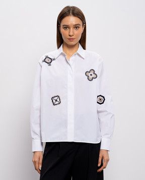 Max Mara White SHOCK shirt with crystals MXMSHOCK