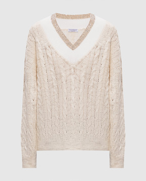 Brunello Cucinelli Beige hemp and silk pullover MWA576302