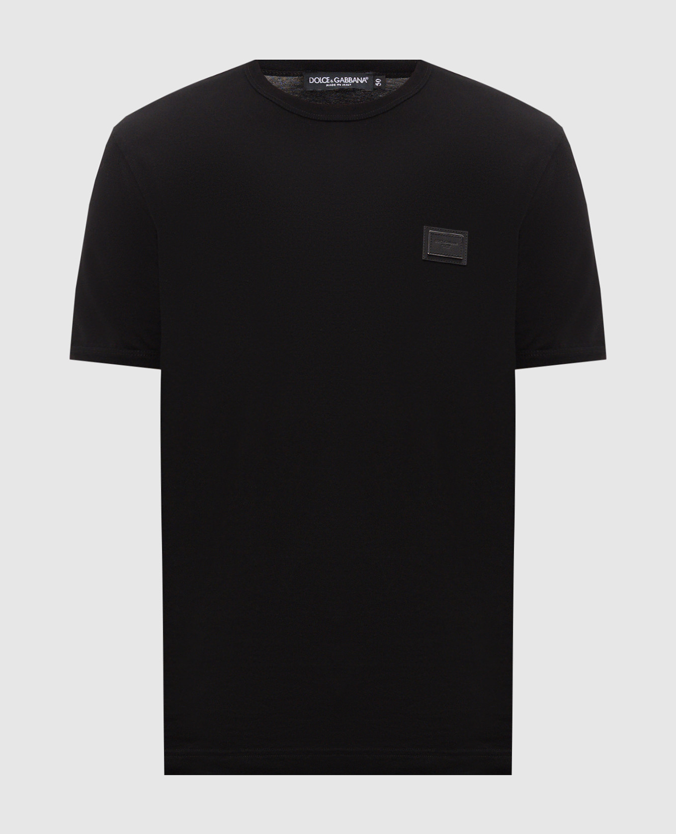 Black T-shirt with textured patch