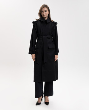 Victoria Beckham Philippa black trench coat 1426WCT005793E