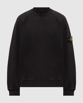 Stone Island Black sweatshirt with logo patch L2S156100053S0458