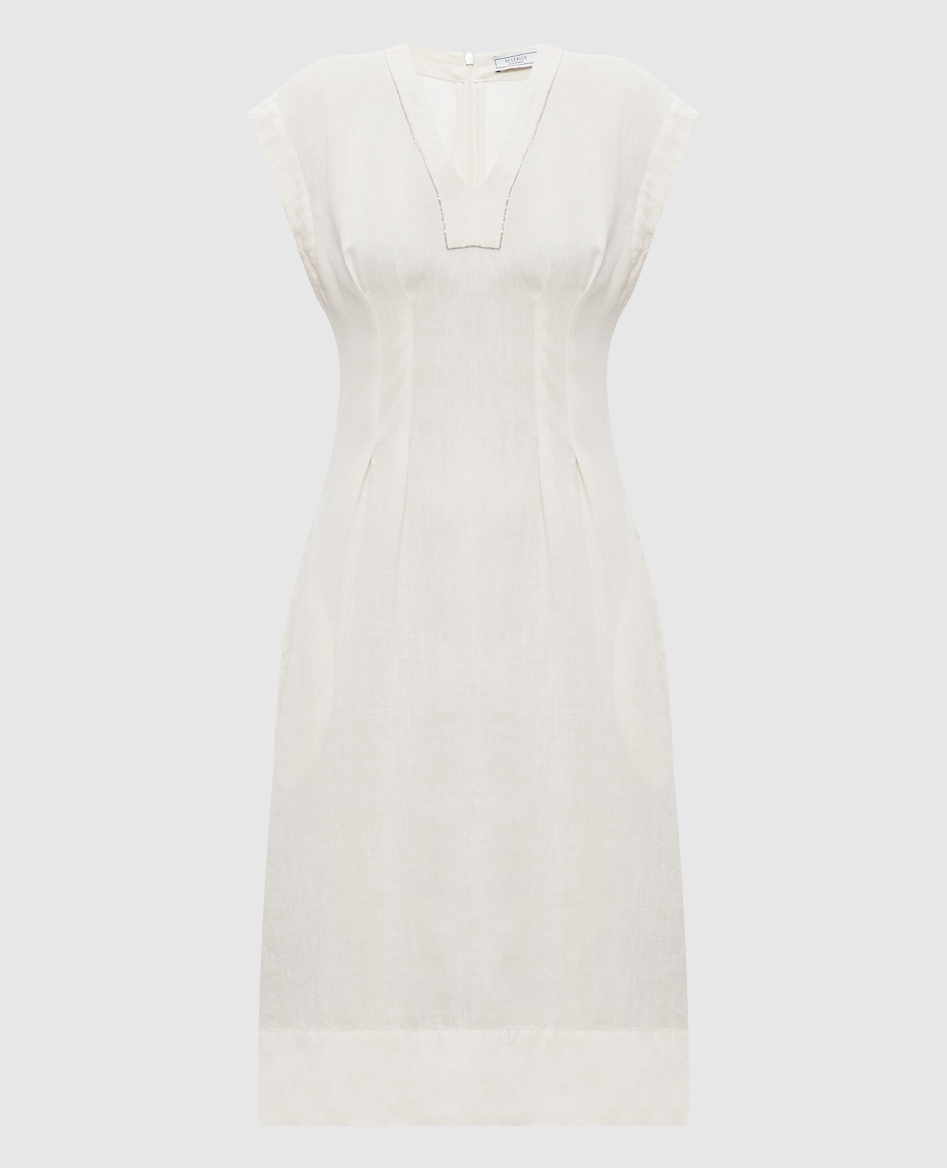 Beige linen dress
