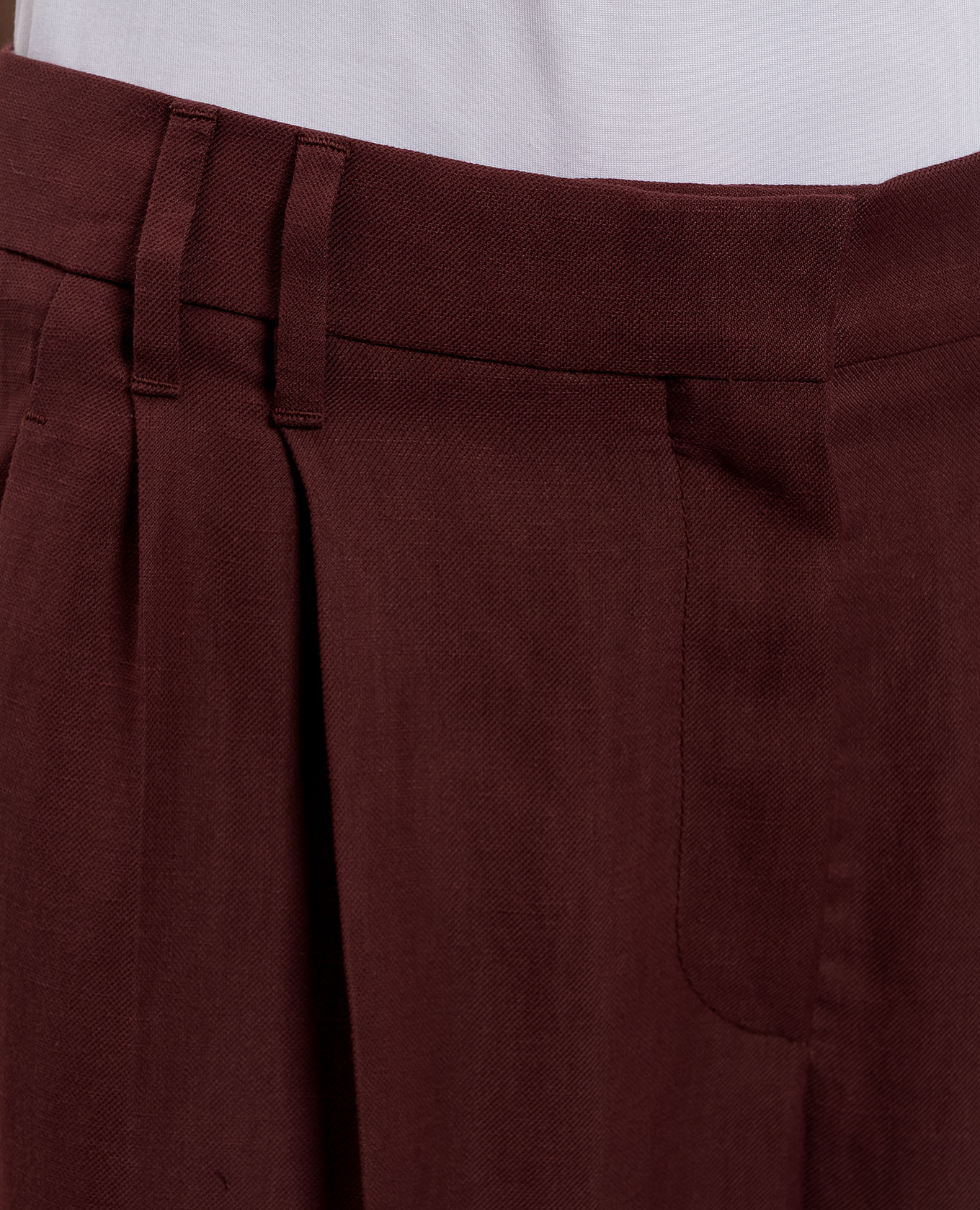 Burgundy linen pants Brunello Cucinelli 5