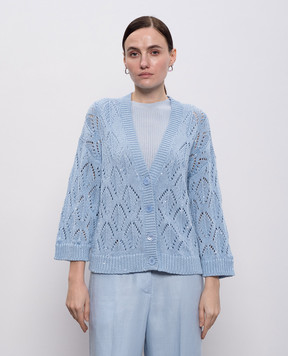 Peserico Blue openwork cardigan with sequins A99055F0309110