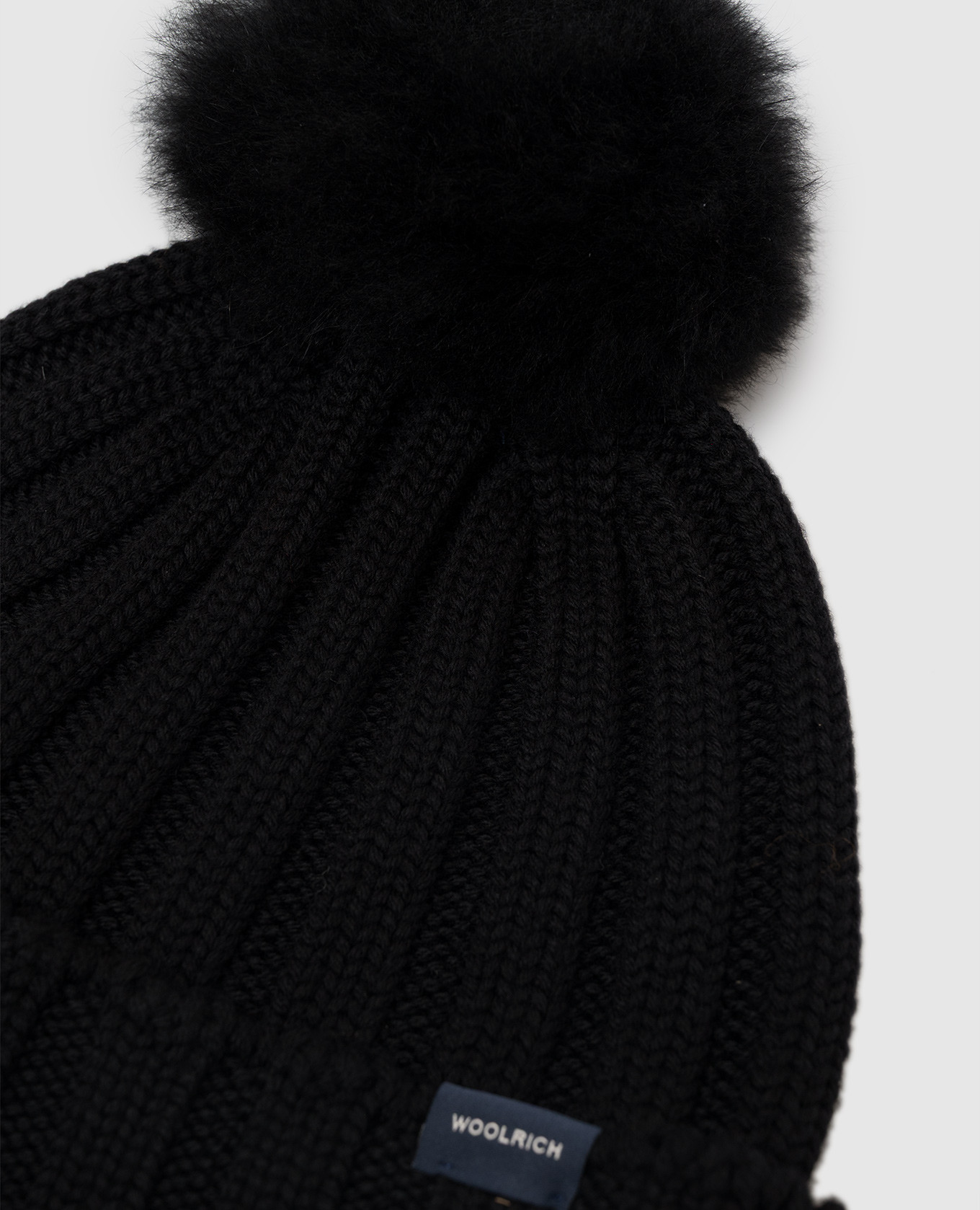 Black wool hat with pompom Woolrich 3