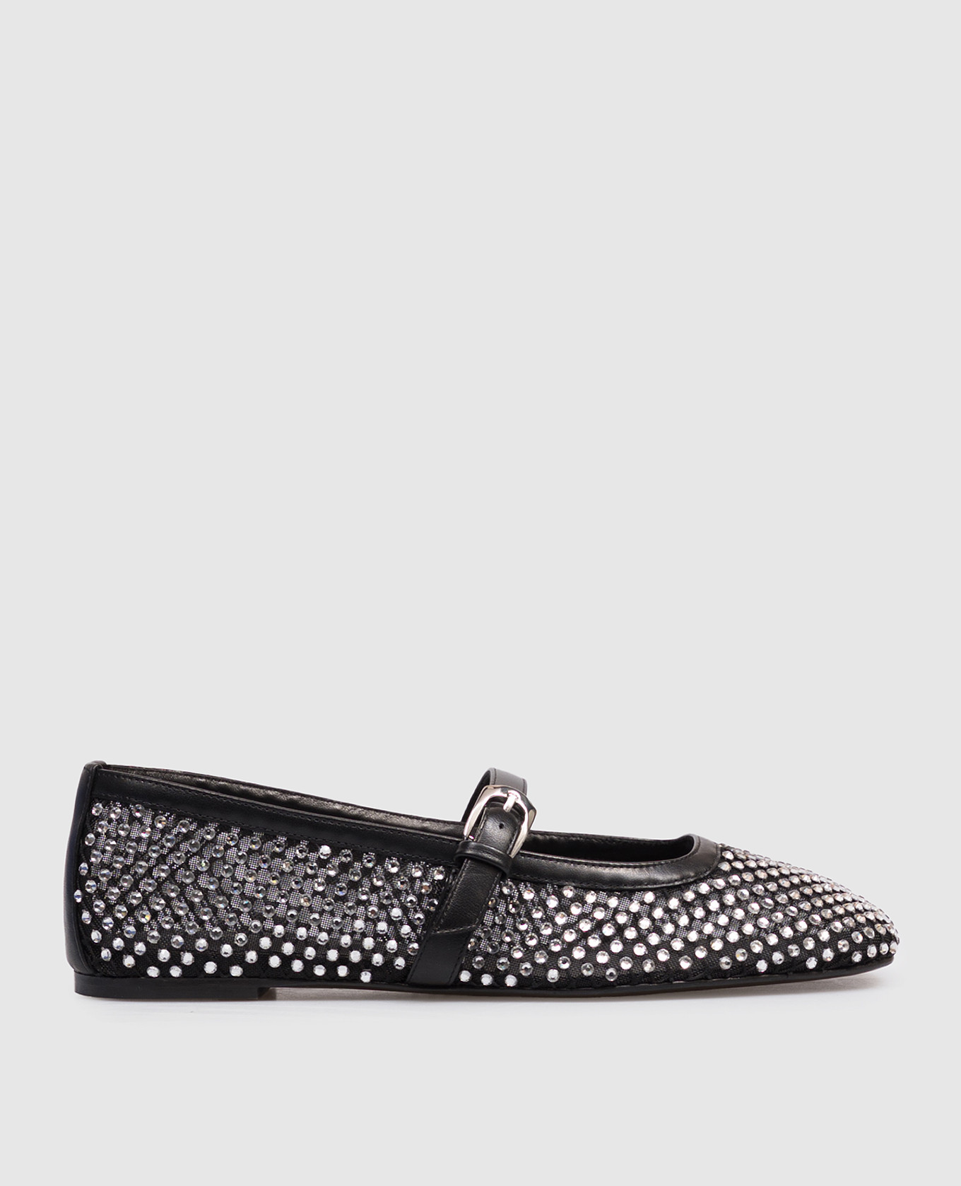 Bareitall black ballet flats with crystals