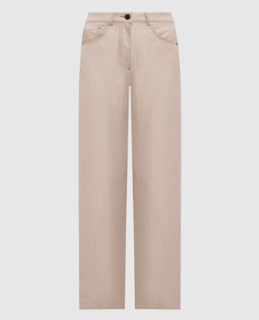 Peserico Beige pants with lurex A0463300591