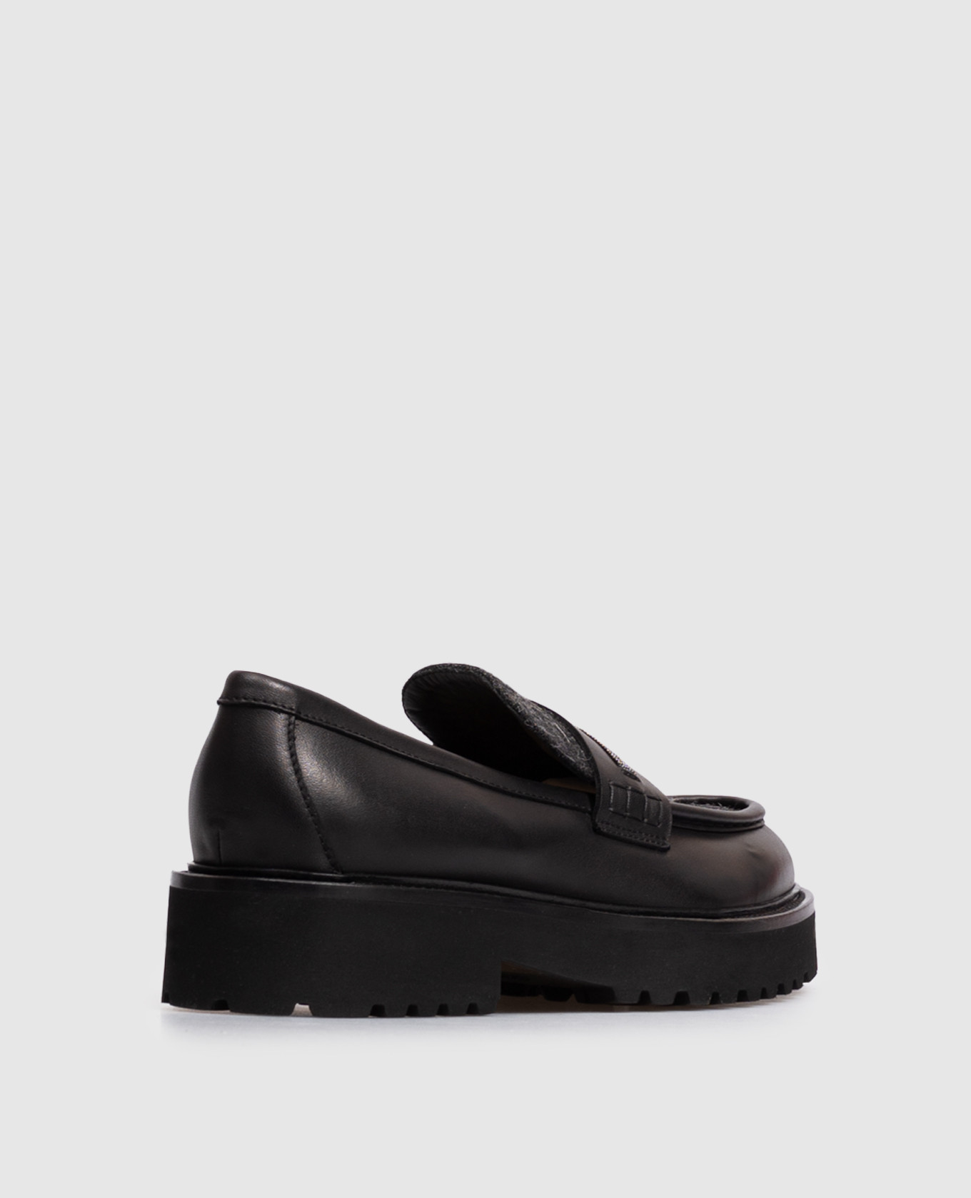 Black combination loafers with monil chain Doucal's 3
