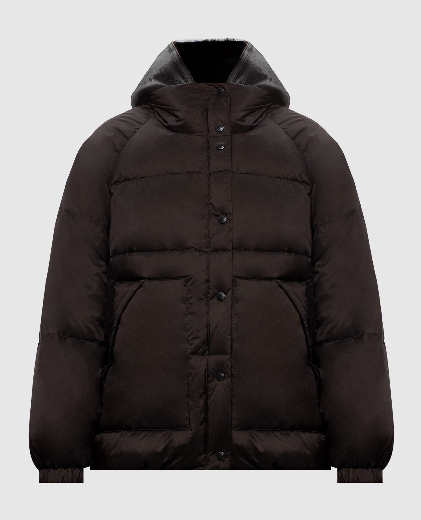 Brown down jacket with fur
