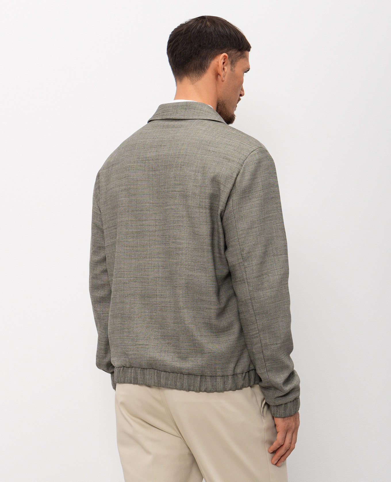 Green jacket with wool and linen Pini Parma 4