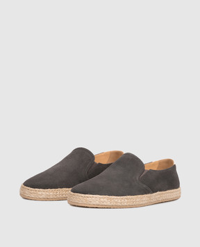 Brunello Cucinelli Grey suede espadrilles MPUOHEI837