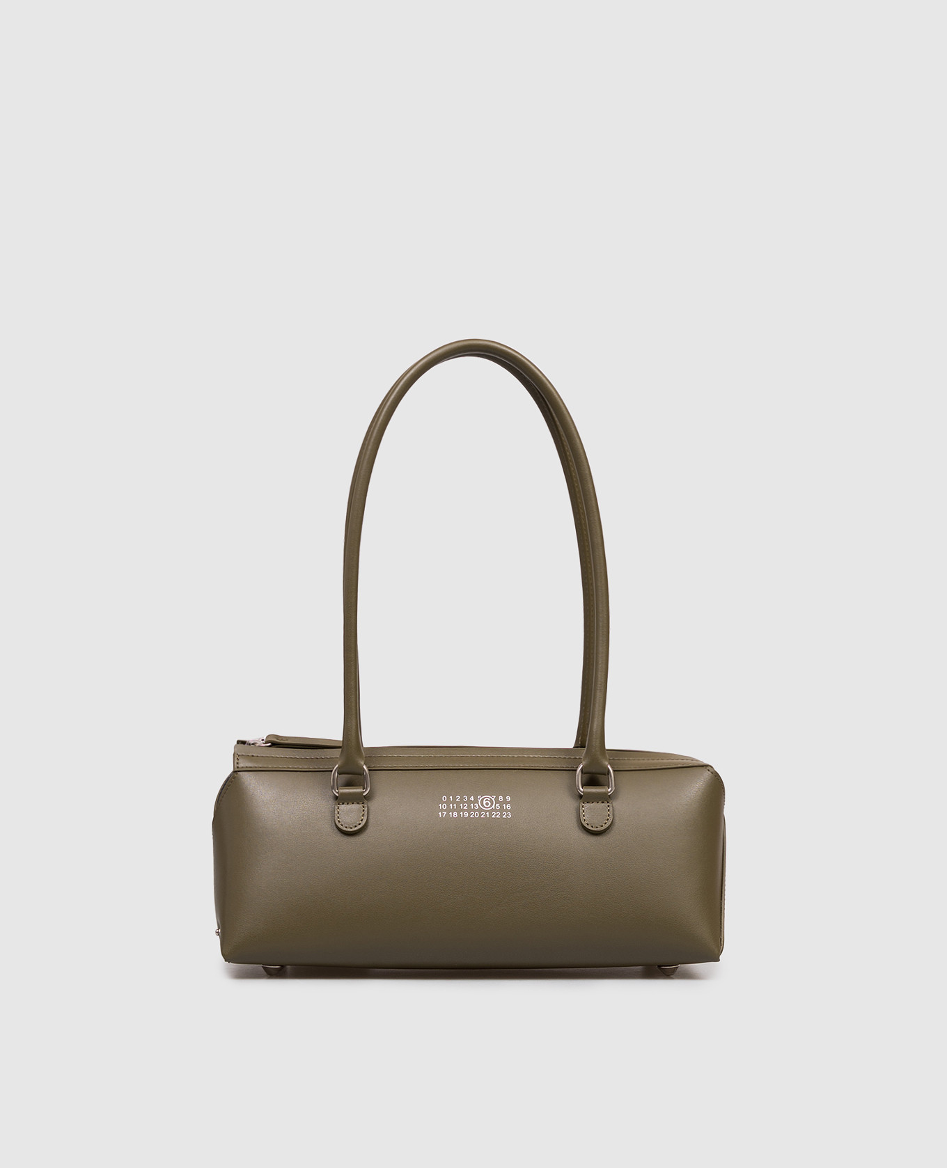 Khaki Bauletto leather bag