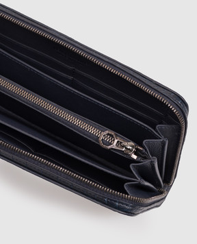 Stefano Ricci Blue crocodile leather wallet with textured logo PP440CIG9UCCSVH