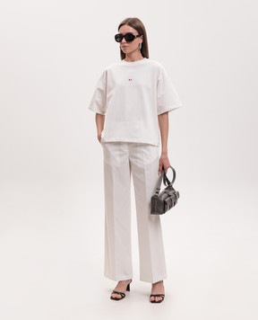 Solotre White T-shirt with embroidered monogram logo M1AB0129