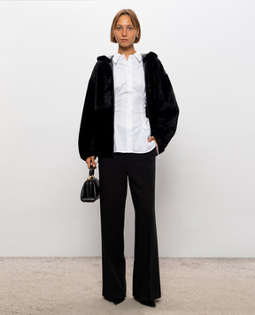 Babe Pay Pls Black reversible sheepskin coat with hood 2536SETA