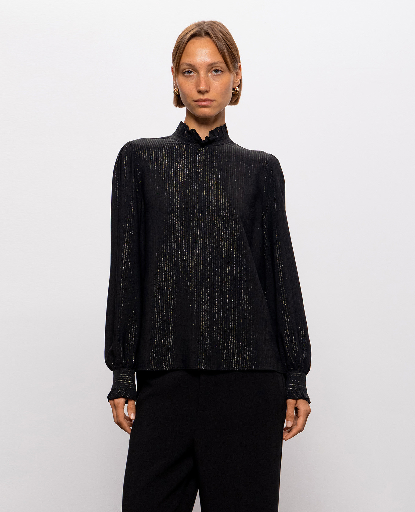 Black blouse with silk Twinset 3