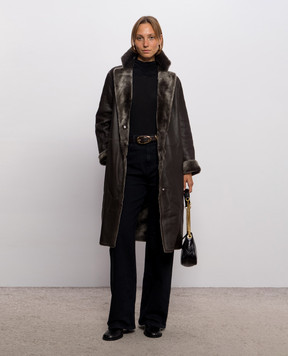 Yves Salomon Brown double-sided sheepskin coat 21WYM60504MESI