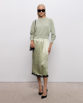 Twinset Green skirt with a reaper effect 262TP2111
