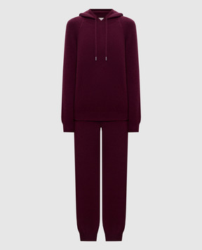 Babe Pay Pls Burgundy cashmere tracksuit MD9891312341R