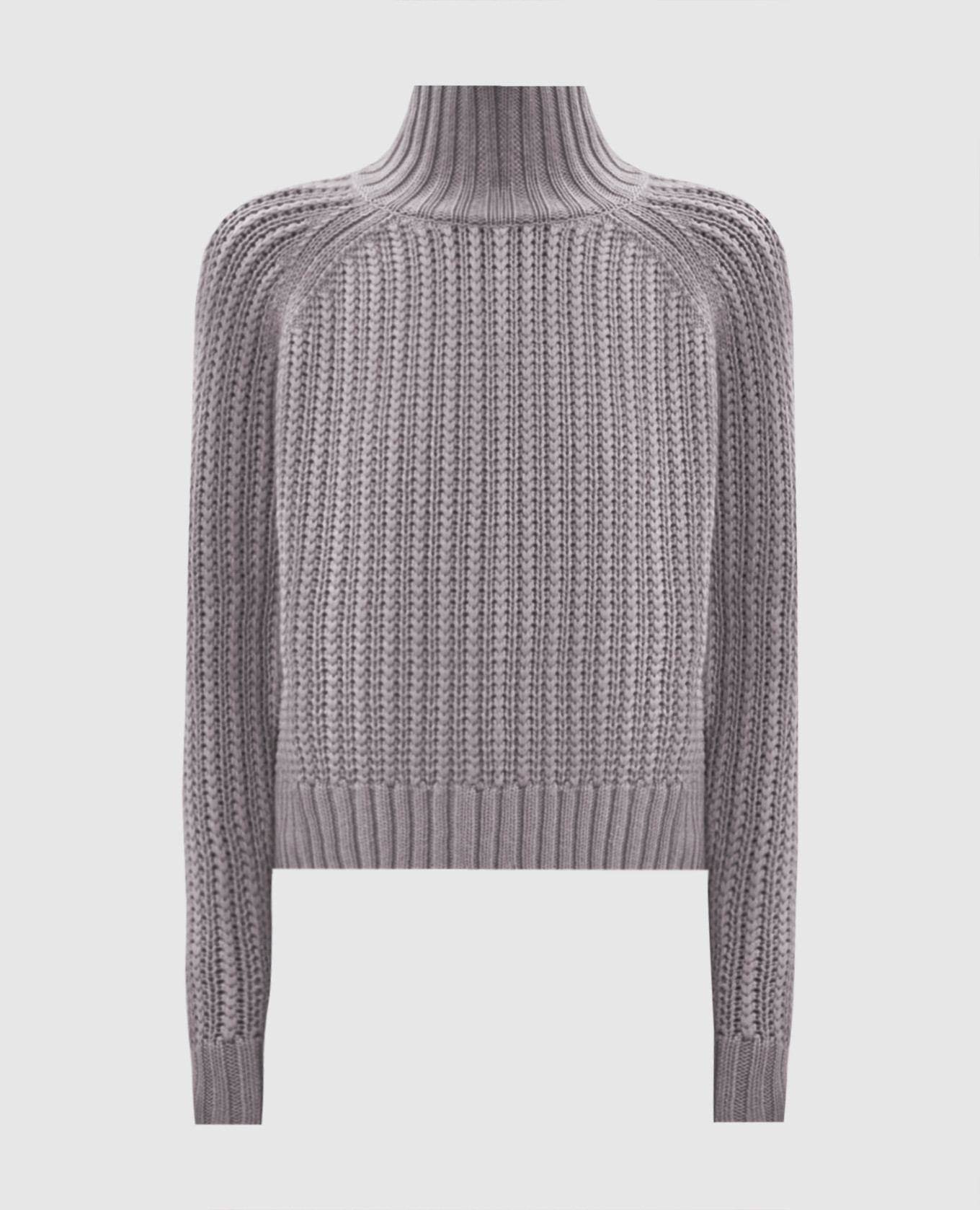 Gray wool and cashmere sweater