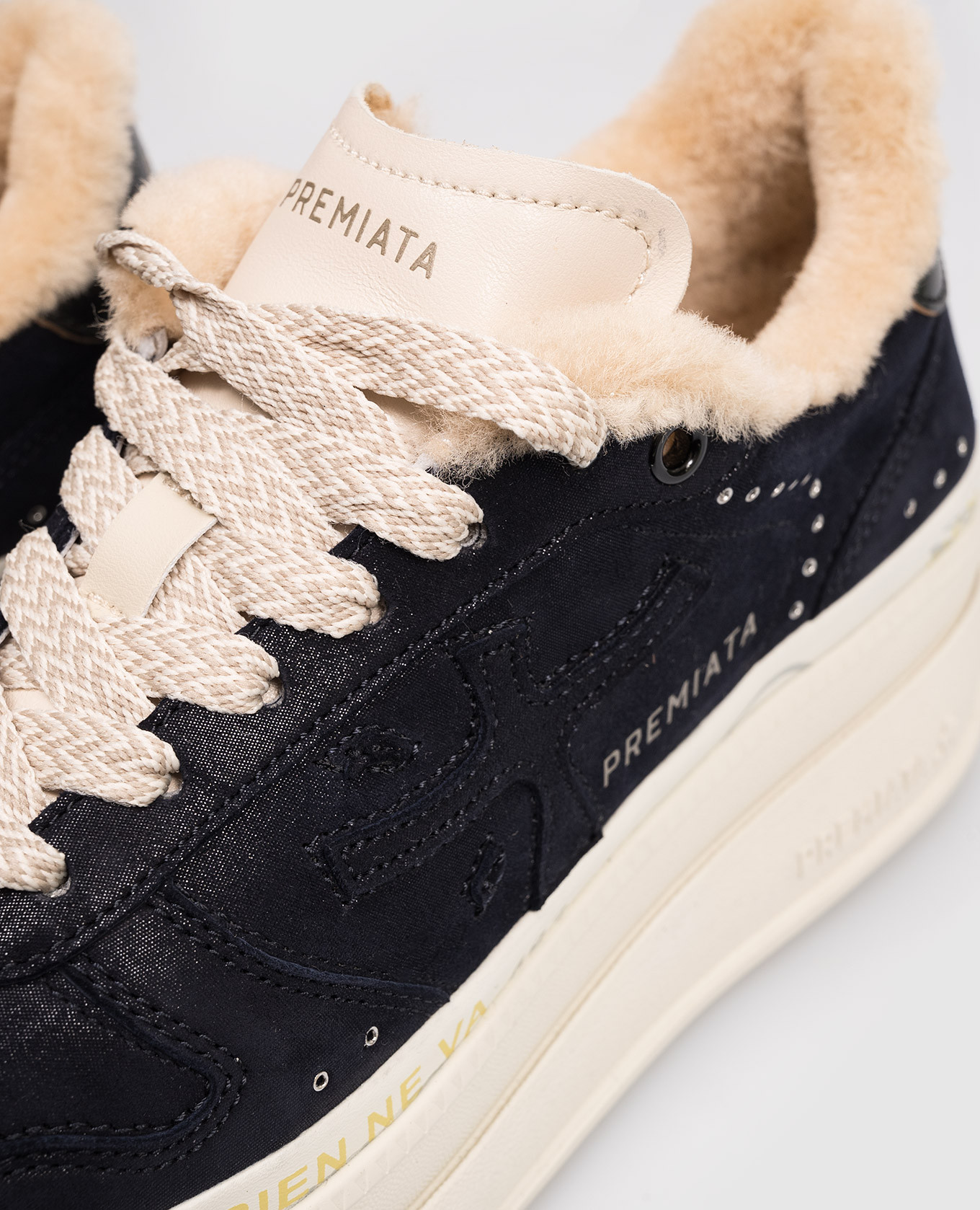 

MICOL blue leather sneakers with fur Premiata