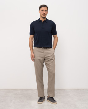 Cashmere&Whiskey Blue polo with silk FS05