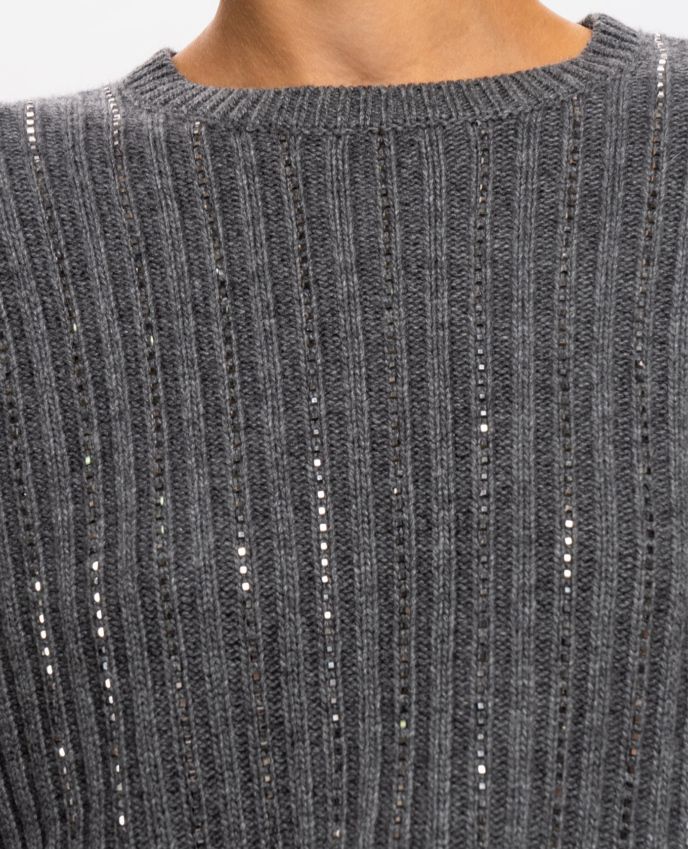 Gray sweater with crystals Twinset 5
