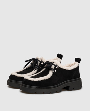 Inuikii Mocabee black suede deserts with fur 10150030011