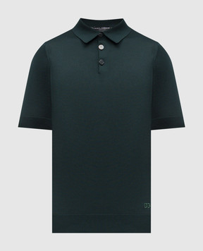 Dolce&Gabbana Green silk polo with logo GXZ02ZJBSO5