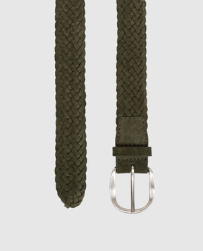 Orciani Green suede braided belt U08318SUP