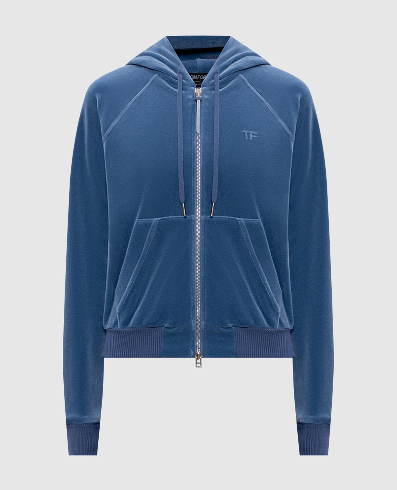 

Blue velvet sports jacket with monogram Tom Ford