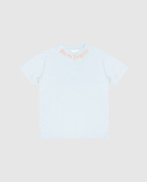 Palm Angels Children's blue T-shirt with logo PBAA003S26JER004