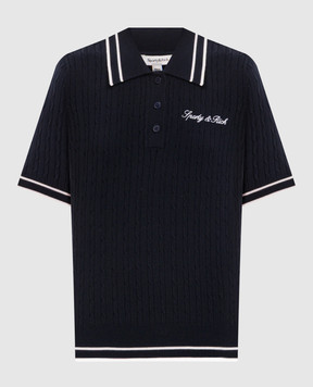 Sporty & Rich Blue polo shirt with embroidered logo TO06875326BL107