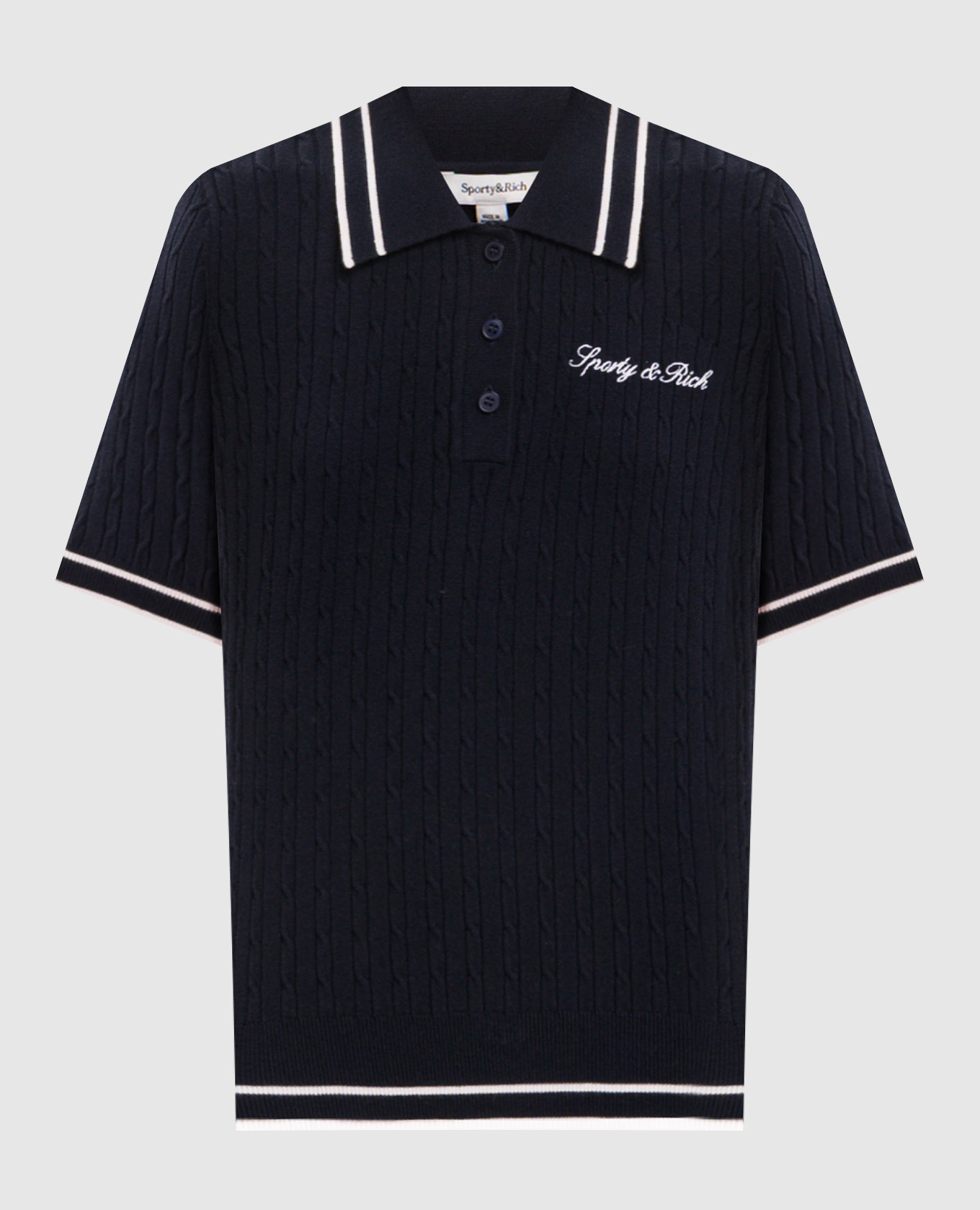 Blauwe poloshirt met geborduurd logo
