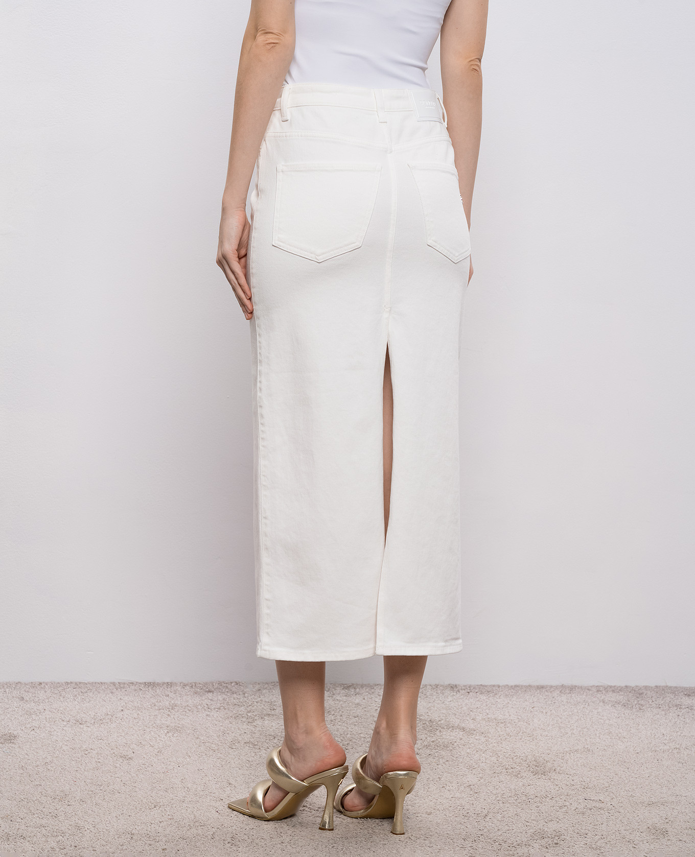 

White denim midi skirt Dondup