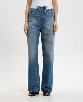 Maison Margiela MM6 Blue jeans with a worn effect S52LA0271M30058