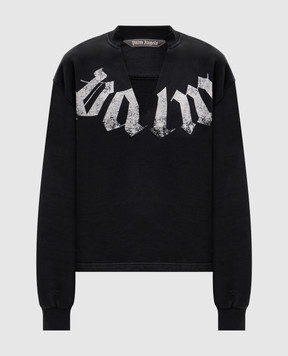 Palm Angels Black sweatshirt with logo print PWBA05GS26FLE001