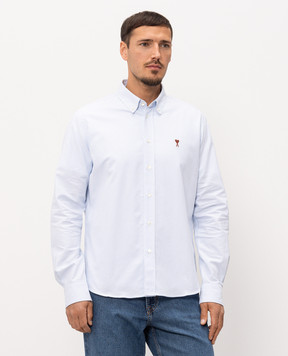 Ami Paris Blue striped shirt BFUSH063CO0087