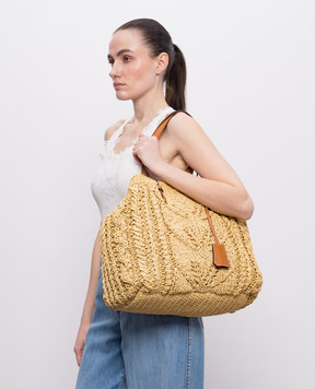 Ermanno Scervino Beige raffia tote bag D483S311FMRDM