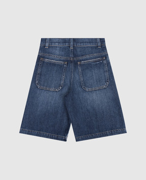 Dolce&Gabbana Children's blue denim shorts with a patch L44Q03LDD66812+