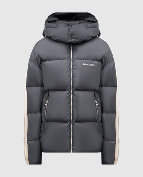 Palm Angels Grey down jacket with logo PMED028C99FAB001