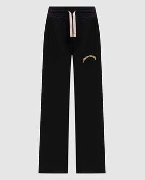 Palm Angels Black sweatpants with logo print PWCH029S26FLE003
