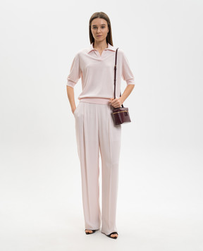 Agnona Pink wool top with polo collar K3110660B180P
