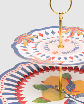 Baci Milano Porcelain two-tier fruit bowl La Vita E`Bella CSTADOL01