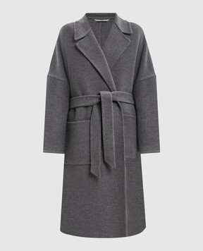 Peserico Gray wool and cashmere puffer coat A20185E00A03197